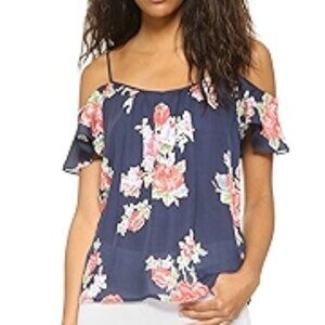 Joie Adorlee Silk flowered off the shoulder blouse size small